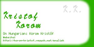 kristof korom business card